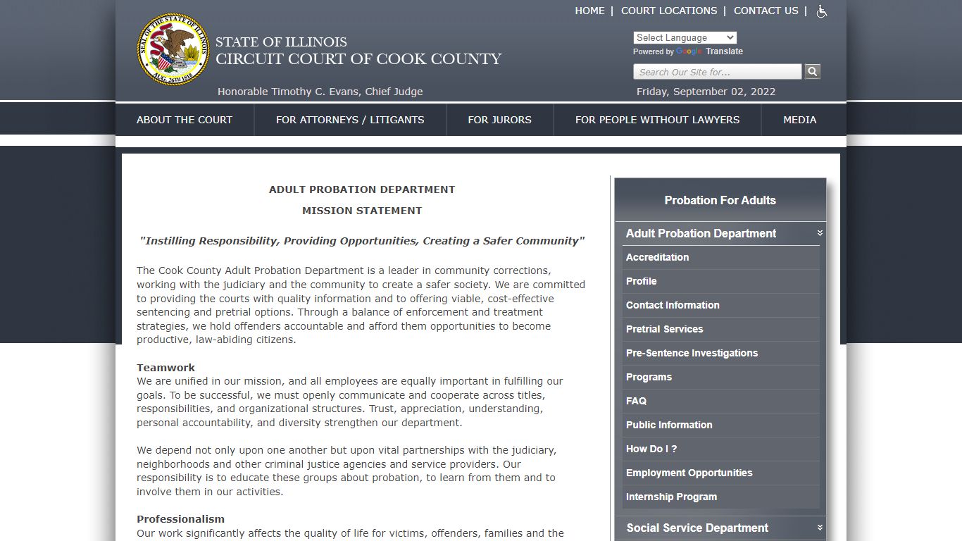 Adult Probation Department - Circuit Court of Cook County